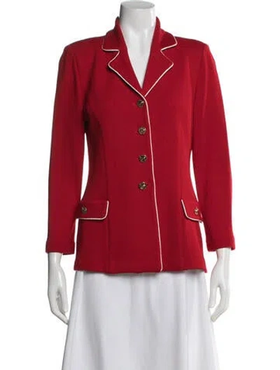 Pre-owned St John Blazer In Red/white