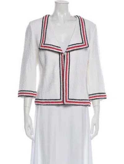 Pre-owned St John Blazer In White