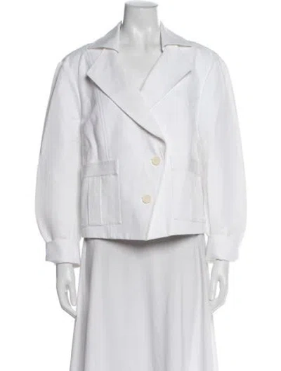 Pre-owned St John Blazer In White
