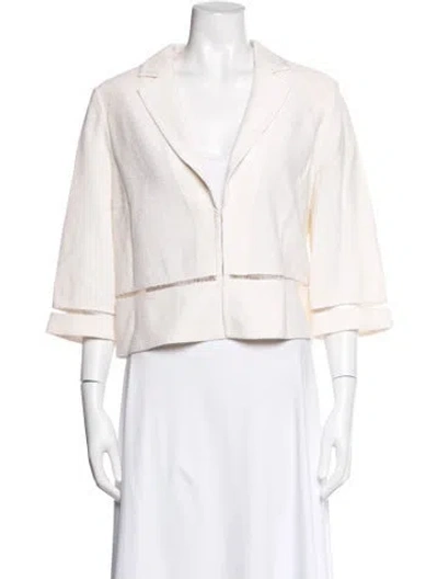 Pre-owned St John Blazer In White