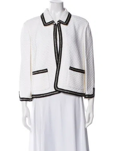 Pre-owned St John Blazer In White