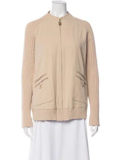 Pre-owned St John Bomber Jacket In Neutrals