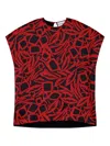 St John Vintage Botanical Print Top In Black