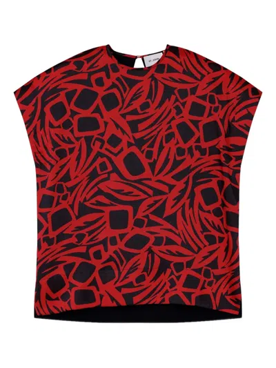 St John Vintage Botanical Print Top In Gemd