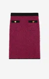 St John Boucle Chevron Jacquard Knit Skirt In Dfbm