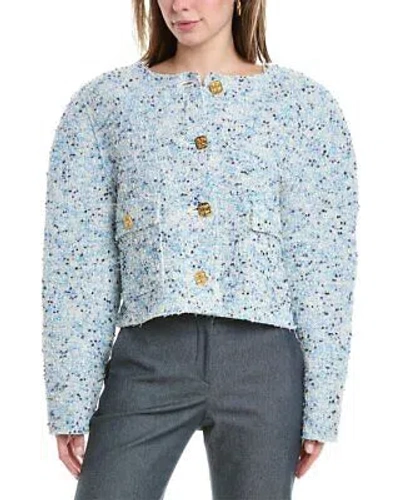 Pre-owned St John St. John Boucle Jacket Women's In Blue