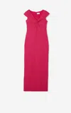 St John Boucle Knit Cap Sleeve Gown In Sgpk