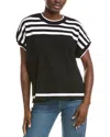 St John St. John Breton Stripe Knit Top In Black