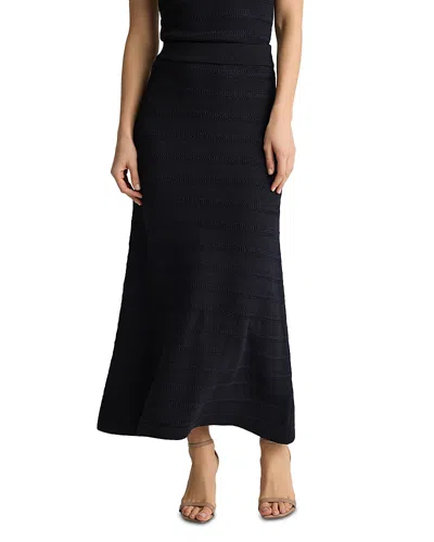 St John Breton Stripe Skirt In Metallic