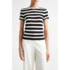 St John St. John Breton Stripe Wool Blend Sweater In Black