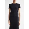 St John St. John Breton Stripe Wool Blend Sweater In Black