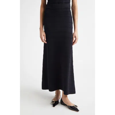 St John St. John Breton Stripe Wool Blend Sweater Skirt In Multi