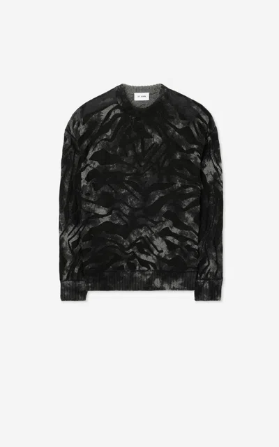 St John Burnout Zebra Print Sweater In Dhsp