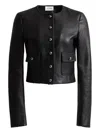 St John Button Leather Jacket In Black