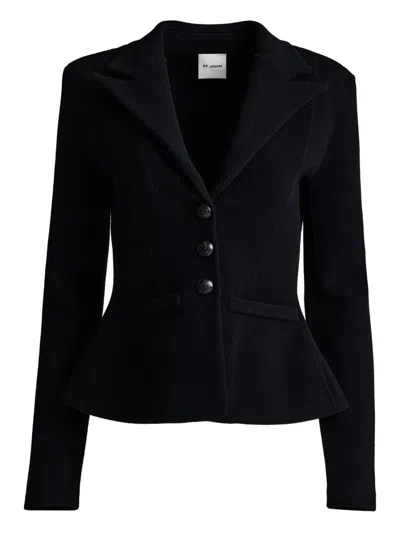 St John Buttoned Jacket In Black