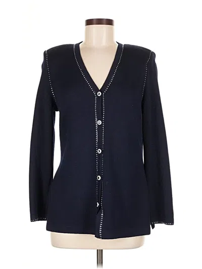 Pre-owned St. John By Marie Gray Cardigan Sweater In Blue