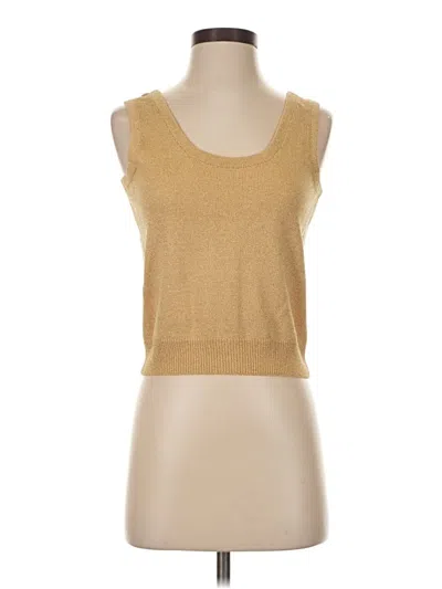 Pre-owned St. John By Marie Gray Tank Top Gold Strapless Neckline Tops