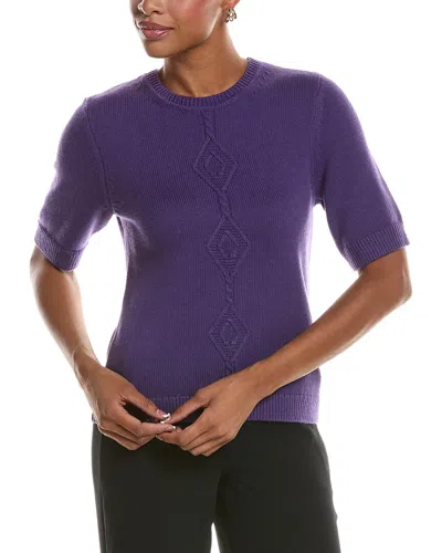 St John St. John Cable Cashmere-blend Sweater In Blue