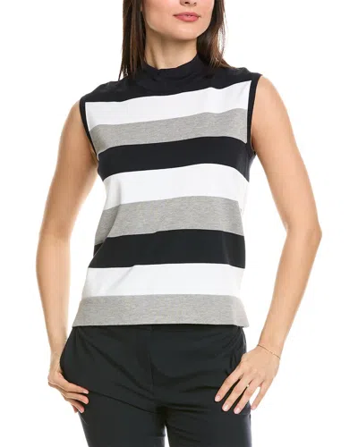 ST JOHN CANDY STRIPE TURTLENECK SWEATER