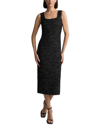 St John Cannes Tweed Dress In Black