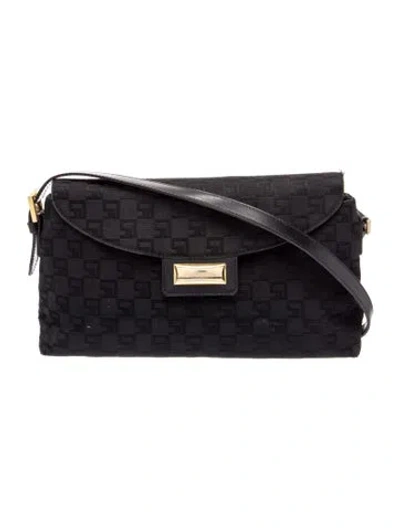 Pre-owned St John Canvas Shoulder Bag In Black