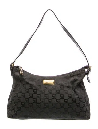 Pre-owned St John Canvas Shoulder Bag In Black