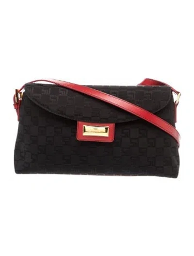 Pre-owned St John Canvas Shoulder Bag In Black