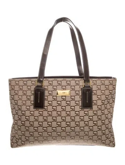 Pre-owned St John Canvas Shoulder Bag In Neutrals