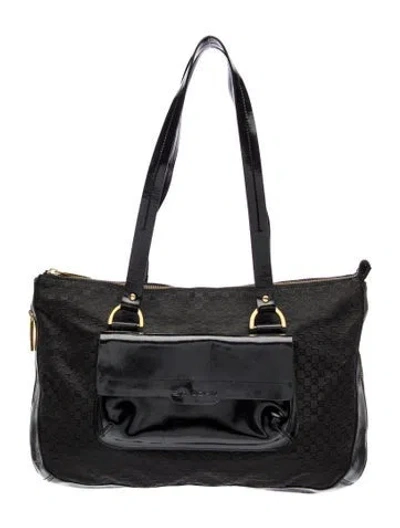 Pre-owned St John Canvas Top Handle Bag In Black