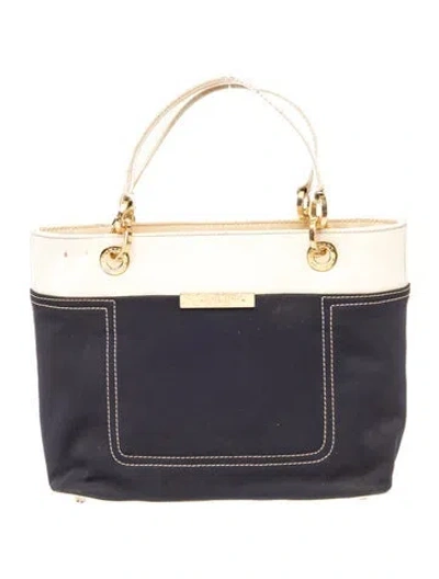 Pre-owned St John Canvas Top Handle Bag In Black