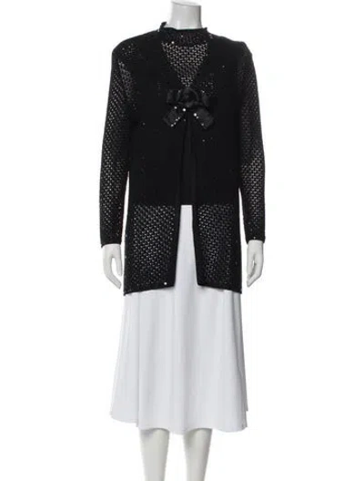 Pre-owned St John Cardigan Set Printed Set In Black