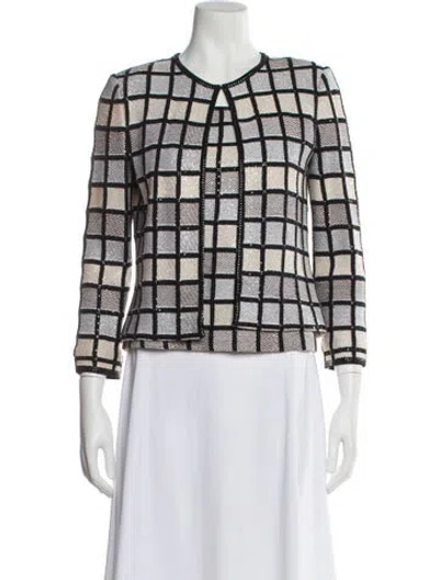 Pre-owned St John Cardigan Set Printed Set In Neutral