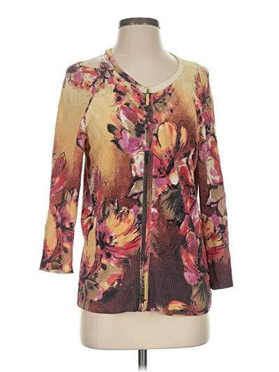 Pre-owned St John Cardigan Sweater In Gold