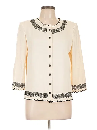Pre-owned St John Cardigan Sweater In Ivory