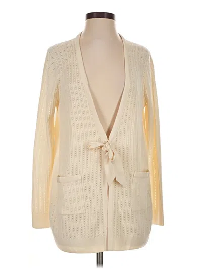 Pre-owned St John Cardigan Sweater In Ivory