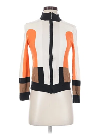 Pre-owned St John Cardigan Sweater In Orange