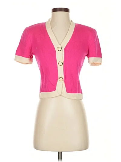 Pre-owned St John Cardigan Sweater In Pink