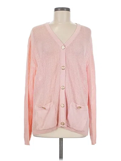 Pre-owned St John Cardigan Sweater In Pink