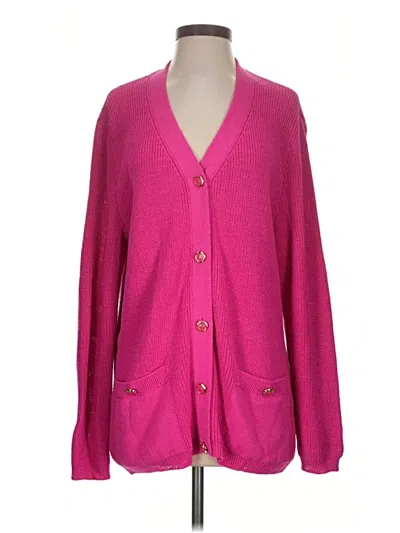 Pre-owned St John Cardigan Sweater In Pink