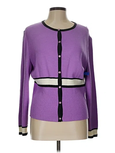 Pre-owned St John Cardigan Sweater In Purple