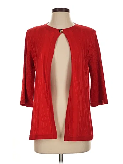 Pre-owned St John Cardigan Sweater In Red