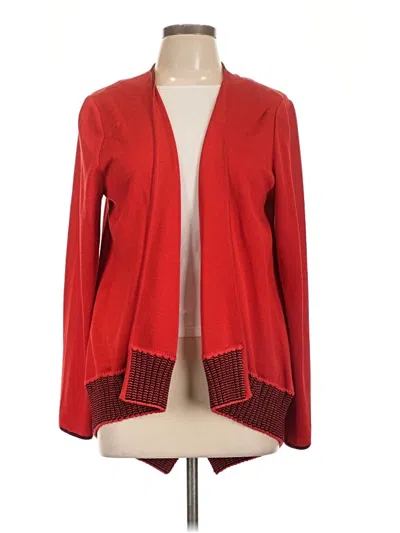 Pre-owned St John Cardigan Sweater In Red