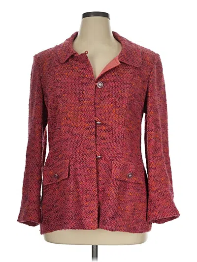 Pre-owned St John Cardigan Sweater In Red