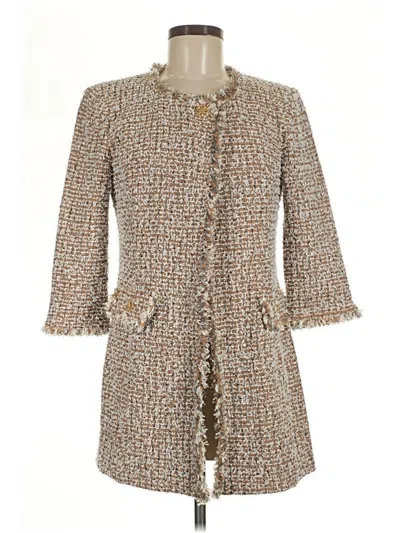 Pre-owned St John Cardigan Sweater In Tan