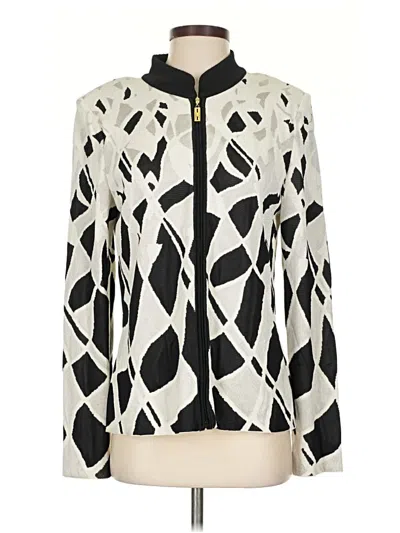 Pre-owned St John Cardigan Sweater In White