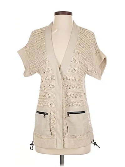 Pre-owned St John Cardigan Sweater In White