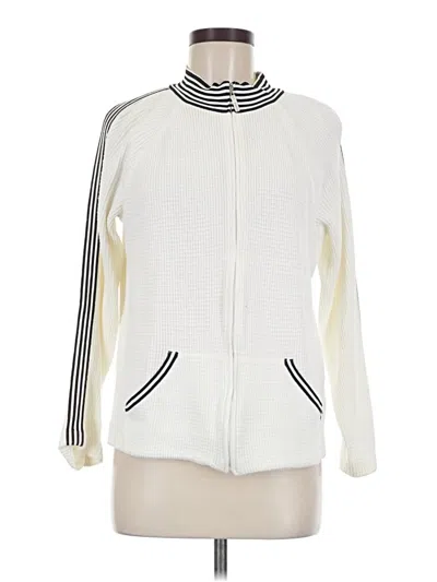 Pre-owned St John Cardigan Sweater In White