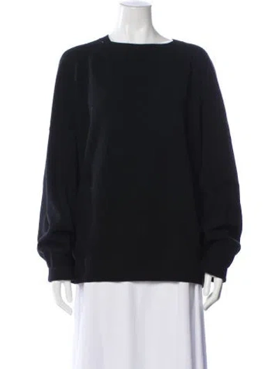 Pre-owned St John Cashmere Bateau Neckline Sweater In Black
