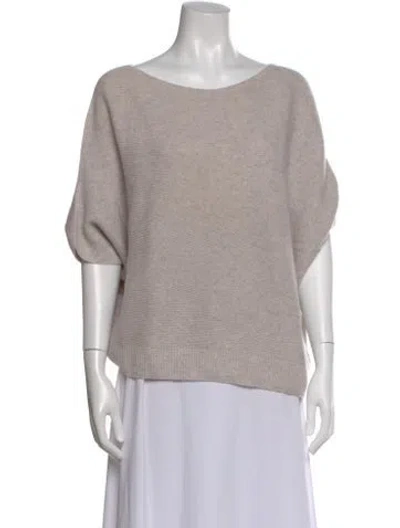 Pre-owned St John Cashmere Bateau Neckline Sweater In Neutral