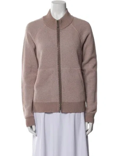 Pre-owned St John Cashmere Bomber Jacket In Neutral
